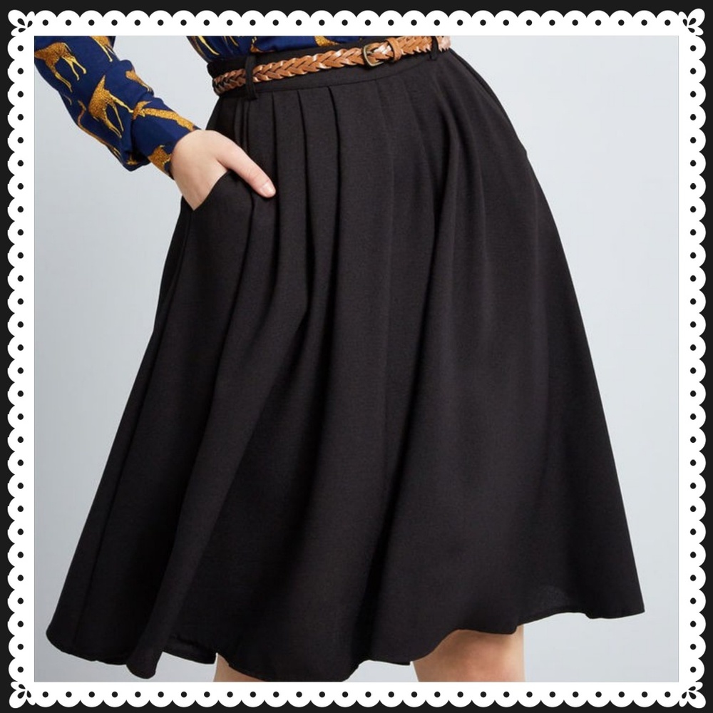 Modcloth "Breathtaking Tiger Lillies" midi skirt
